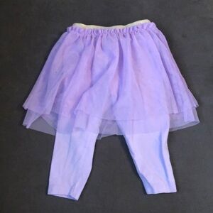 Purple Tulle Skirted Leggings